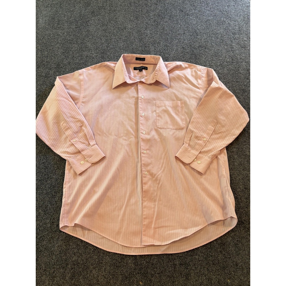 Pronto Uomo Couture Shirt Mens 17.5 2XL Striped Non Iron Dress Pocket